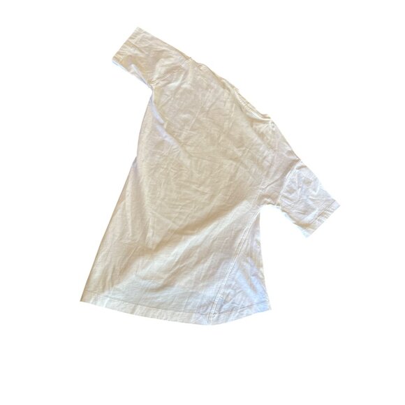 Totême Assymetric Jersey Tee White Cotton Unisex T-Shirt Size L Made In Portugal - Picture 6 of 6